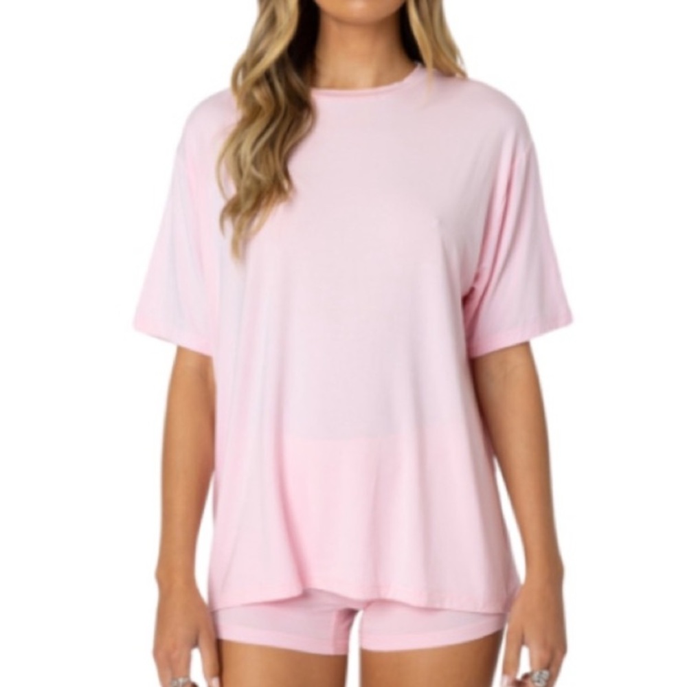 -Edikted Overzized Boyfriend Pink Tee Shirt-Small Bust 32.5-34 As Is - Picture 2 of 14